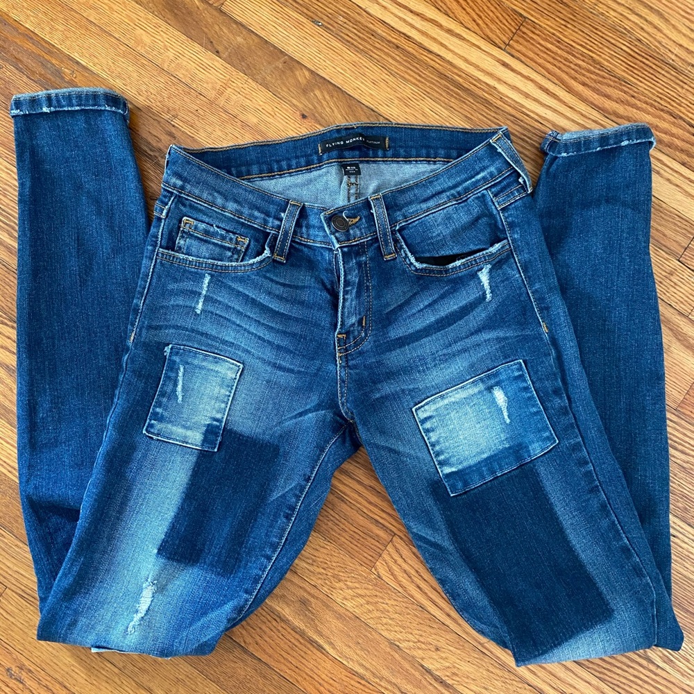 Flying Monkey patch work jeans 26